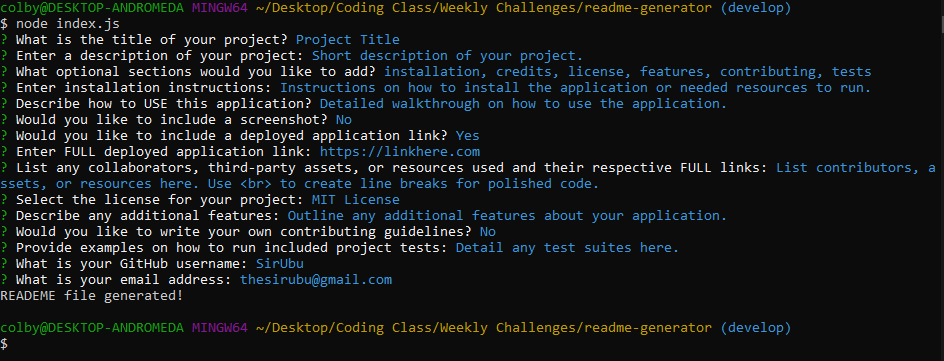 Reademe Generator