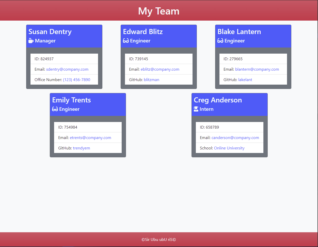 Team Profile Generator