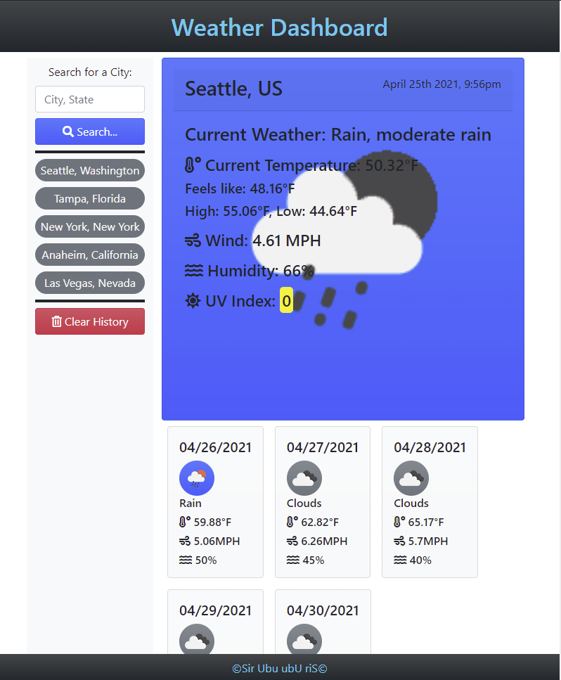 Weather Dashboard